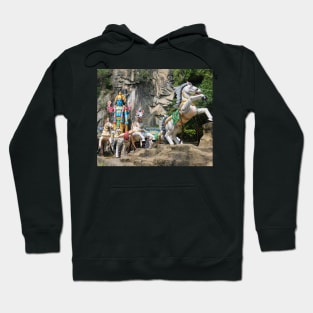 Hindu God with horse carriage at Ramayana Cave Hoodie